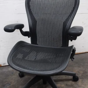 Herman Miller Aeron Task Chair — Size C | Pre-Owned | Charcoal & Black Mesh