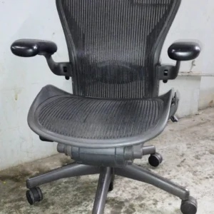 Herman Miller Aeron Task Chair — Size B | Pre-Owned | Charcoal & Black Mesh